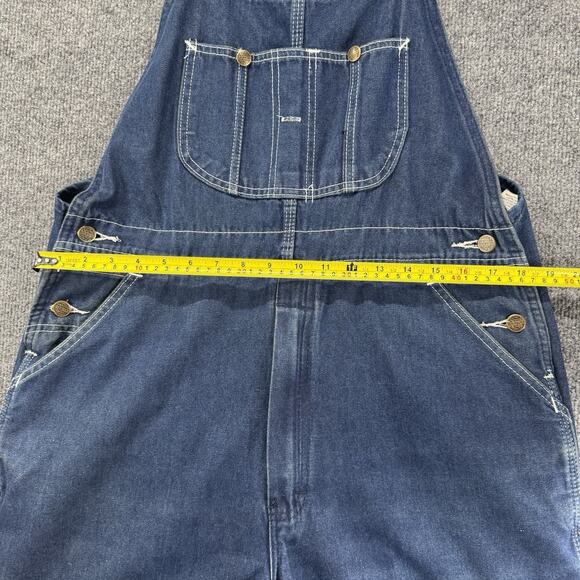 Vintage 90s Sears And Roebucks Denim Jeans Overalls Bibs Carpenter Baggy 36x32 - Picture 8 of 10